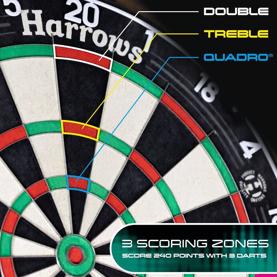 Quadro 240 dartskive fra Harrows